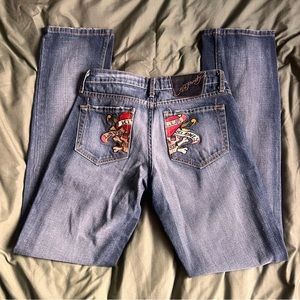 flyest low rise ed-hardy jeans